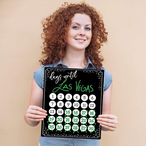 Event Countdown Board - 10" x 12" Black Dry Erase Calendar | Days Until Photo Prop Made in the USA