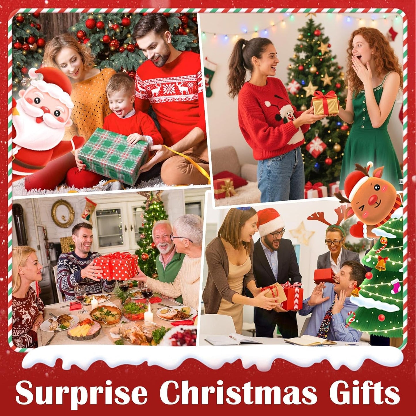Priddop Animated Christmas Village Scene - Rotating Snowman with LED Lights & Music | USB/Battery Operated Collectible Figurines
