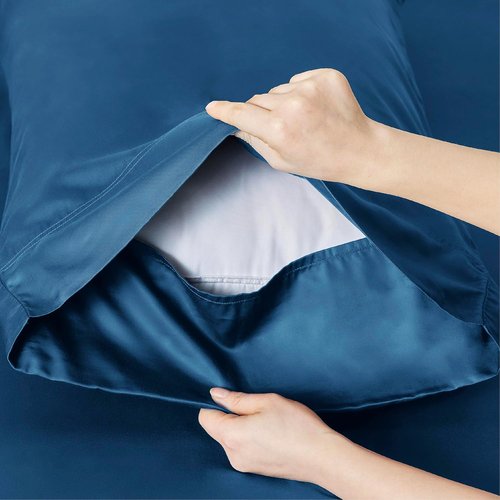 Bedsure King Size Cooling Sheets Set - Breathable Rayon from Bamboo | Soft & Luxurious Teal Bedding