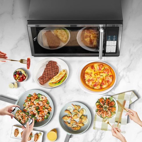 Countertop Microwave Oven - 0.7 Cu. Ft. 700 Watts with LED Lighting & Turntable | Compact Black Design for Apartments & Dorms