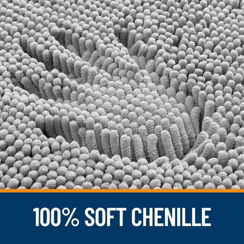 OLANLY Bathroom Rugs Sets 3 Piece, Soft Absorbent Chenille Bath Mats and U-Shaped Contour Toilet Rug, Quick Dry, Home Decor Accessories, Bath Mat Set for Bathroom (30"x20"+24"x16"+24"x20", Grey)