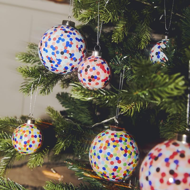 Alessi Proust Am43 Hand-Decorated Glass Christmas Tree Bauble, 9 cm