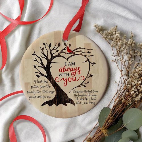 Jocidea Memorial Christmas Ornament - "I Am Always with You" - Heartfelt Condolence Gift