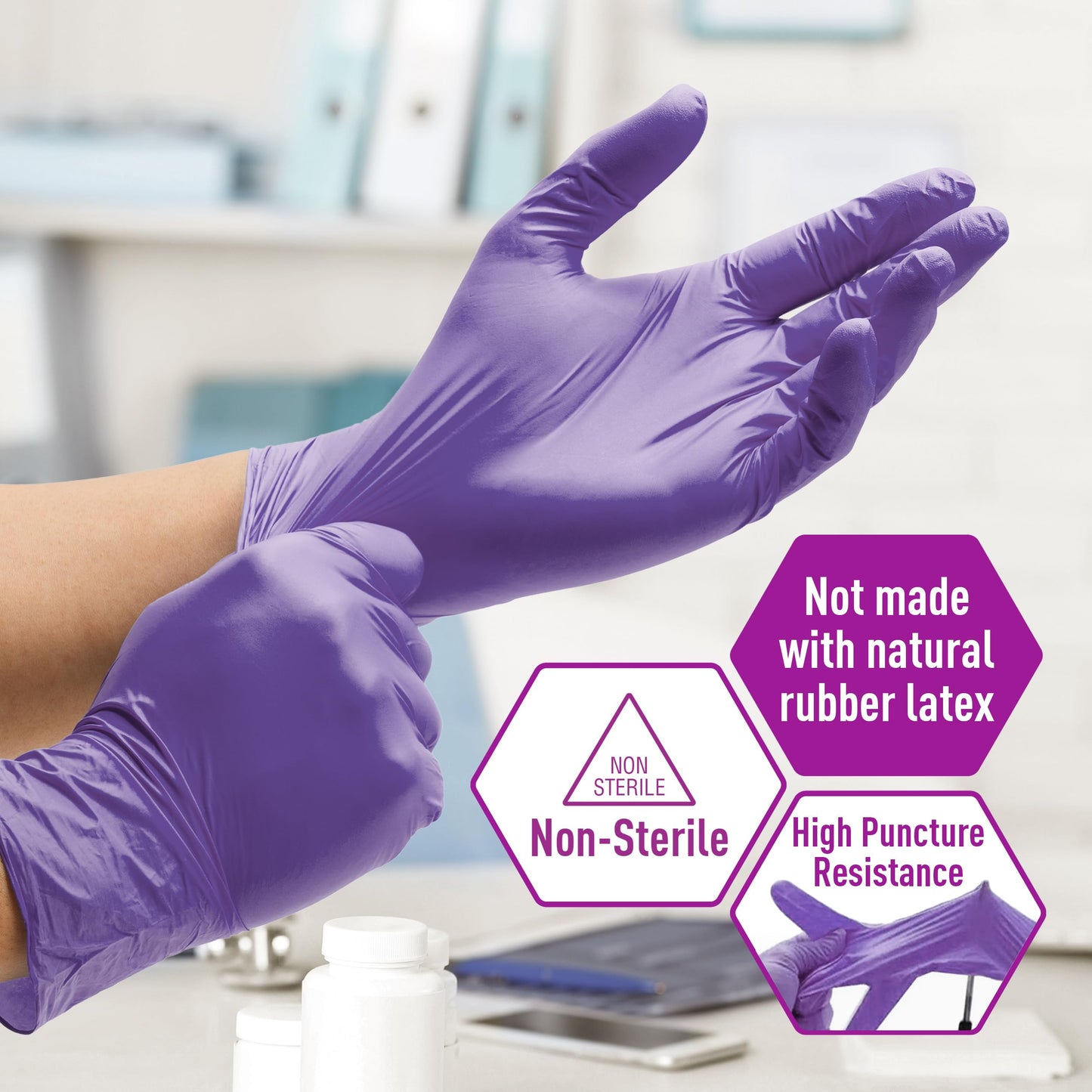 MedPride Powder-Free Nitrile Exam Gloves, Medium, Case/1000 (100 Count (Pack of 10))