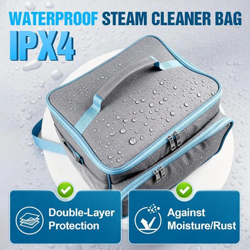 Heavy-Duty Durable Fabric Steam Cleaner Storage Bag, Waterproof & Adjustable Compartments Carrying Case, Steam Cleaner Organizer Bag with Large Space(Case Only)