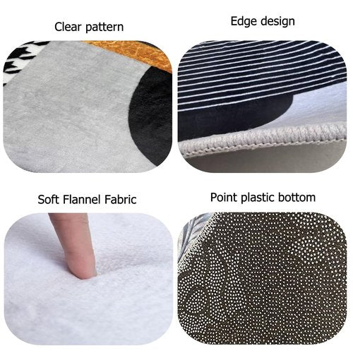 CERYUEE 5' X 7' Sun and Moon Rug Boho Celestial Area Rugs for Bedroom Dorm Living Room Bohemian Occult Crescent Solar Stars Galaxy Floor Mat Pad Doormat,150 X 210cm,Black