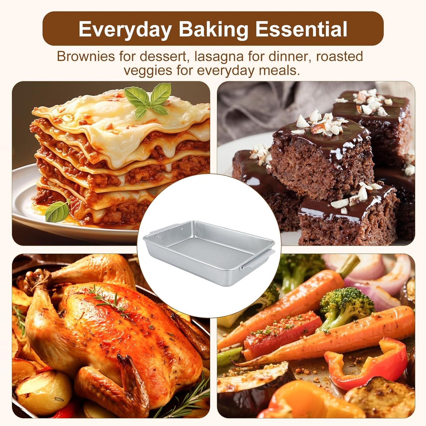 USA Pan 9x13 Baking Pan - Commercial Grade Heavy-Gauge Nonstick Cake Sheet | Warp-Resistant Silver