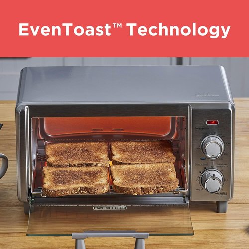 BLACK+DECKER Crisp 'N Bake Air Fry Oven - 5-in-1 Convection Toaster for 9” Pizza, Medium Capacity, Stainless Steel