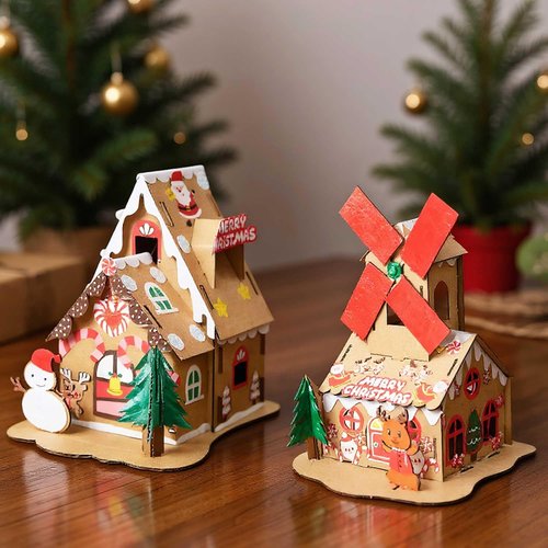 JeVenis Gingerbread House Craft Kit - DIY 3D Building Set for Christmas & New Year Decorations