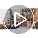 Royal Blue Christmas Tree Skirt 36 Inch Sequin Velvet Xmas Decor - Variation of THIS listing