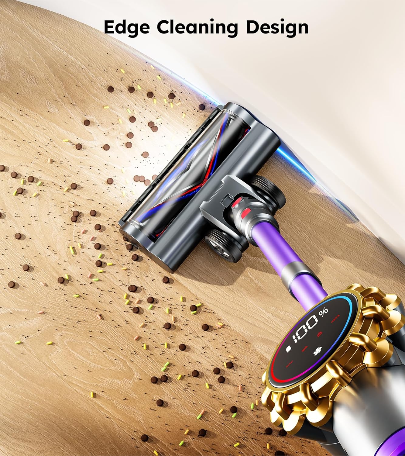 Skiennix Cordless Vacuum Cleaner - 550W 45KPA Power | 60-Minute Runtime, LED Display, Lightweight Design for Pet Hair & Hard Floors