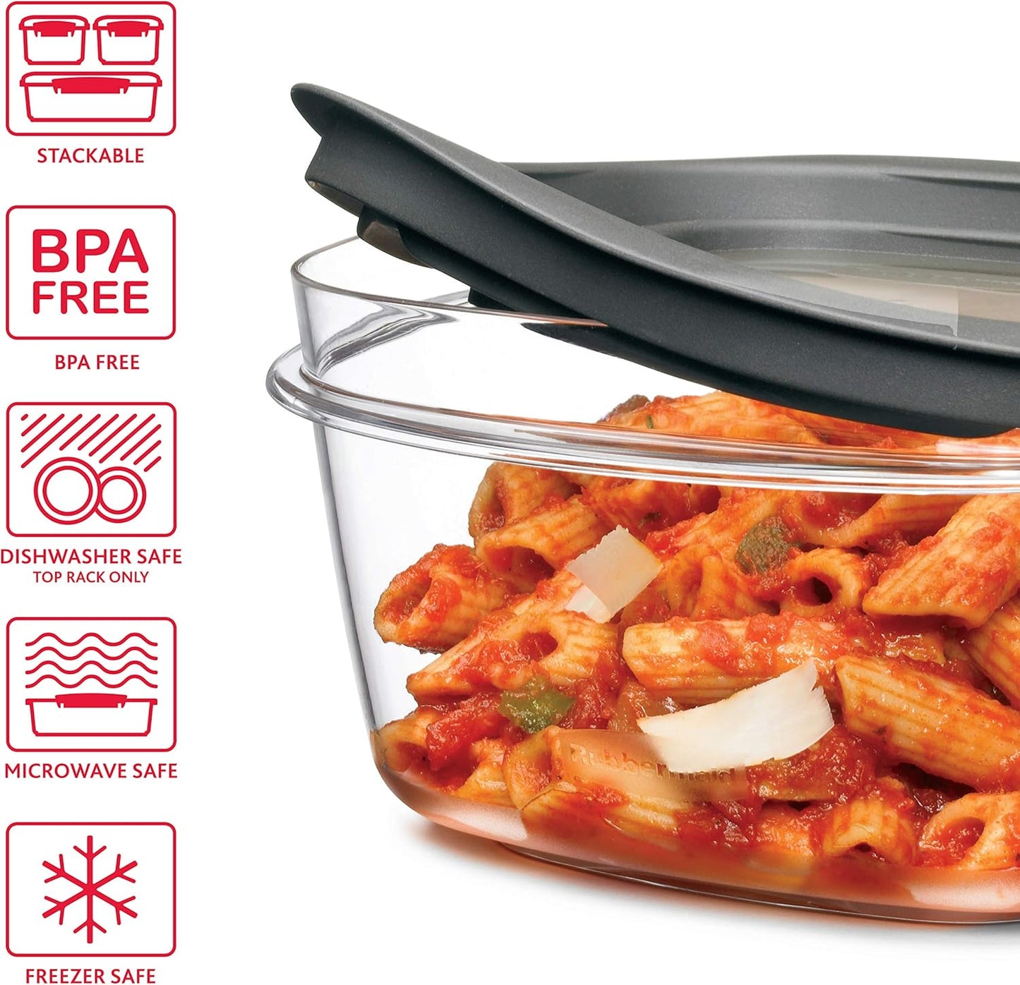 Rubbermaid Premier Food Storage Containers - 10 Piece Set | BPA-Free, Microwave & Dishwasher Safe, Grey