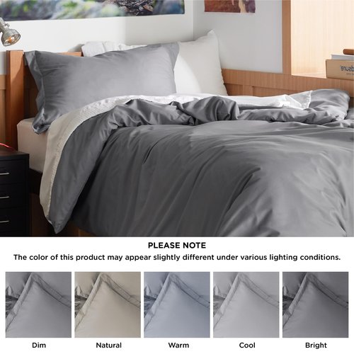 Bedsure Duvet Cover Twin/Twin XL Size - Soft Double Brushed Bedding Set for Kids & Adults, Zipper Closure, 2 Pieces, Includes 1 Duvet Cover (68"x90") & 1 Pillow Sham, NO Comforter, Grey