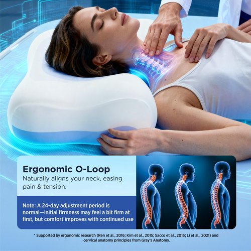 Bedsure Cervical Neck Pillow - Ergonomic Memory Foam Pillows for Side & Back Sleepers, Orthopedic Shape Gently Supports Head & Neck, Shoulder Pain Relief for Deeper Sleep Cloud Pillow