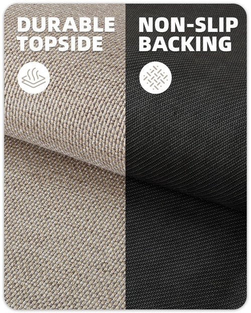 Color&Geometry Door Mat 2.3'x10' Runner Rug with Rubber Backing, Non Slip Washable Hallway Kitchen Rug, Carpet Runner for Hallway Living Room Bedroom, Beige (Rolled-up NO Creases)