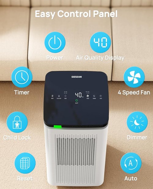 **Air Purifiers | H13 True HEPA Filtration for Large Rooms Up to 3500 Ft² - 235 CFM CADR, Quiet 30dB Mode**