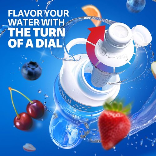 Cirkul 22oz BPA-Free Water Bottle Starter Kit - Blue Lid & 3 Flavor Cartridges (Fruit Punch, Mixed Berry, Black Cherry)