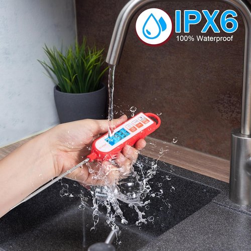 GLVSAE Digital Meat Thermometer - Instant Read in 1-2 Seconds | Waterproof Extended Probe for Cooking & BBQ