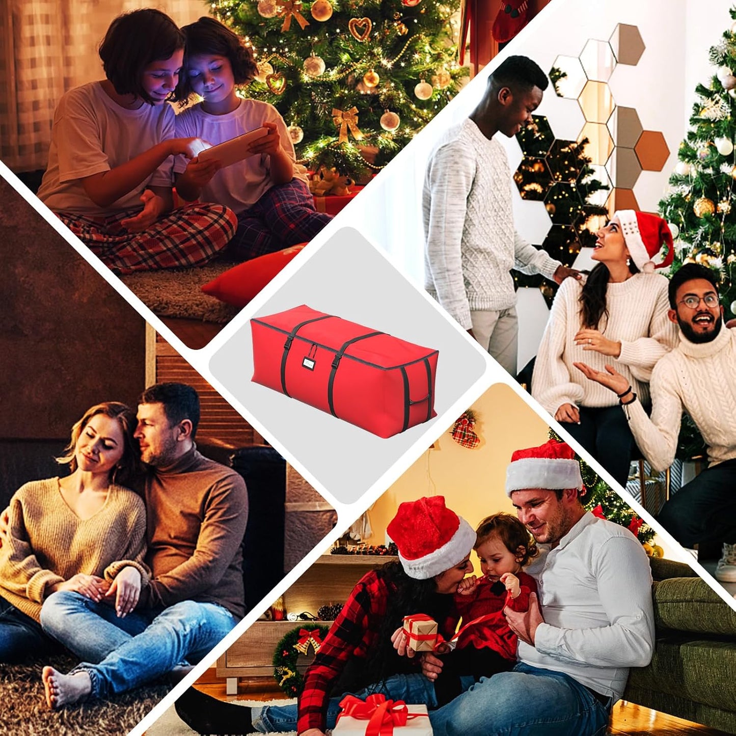 Skiennix Christmas Tree Storage Bag - Fits 7.5Ft Artificial Trees | Waterproof 600D Oxford Fabric with Double Zipper & Handles