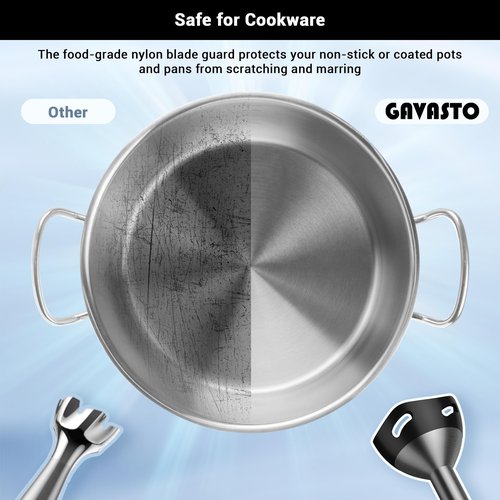 Gavasto Immersion Blender RPM 16000±10% Scratch Resistant Hand Blender