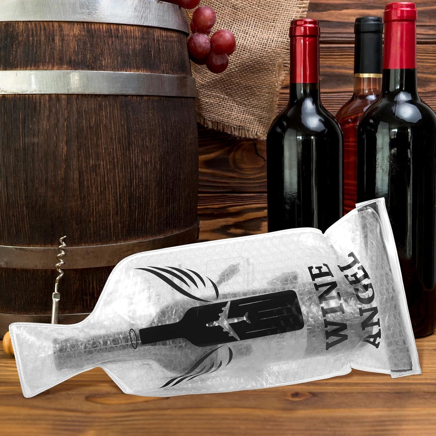 Reusable Wine Protector Travel Bag (6-pack) - Unbreakable Bottle Shipping Sleeve, Leak Proof & Double Layer Wine Bubble Wrap Sleeve, Travel Wine Bags for Suitcase Luggage