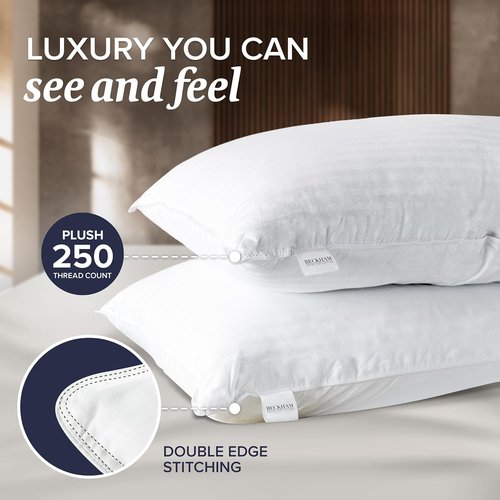 Beckham Hotel Collection Queen Size Pillows - Soft & Supportive | Set of 2 Pillow Protectors