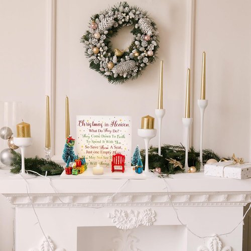 Haooryx Christmas In Heaven Chair Table Decoration - 21Pcs Memorial Candle Holders & Ornaments