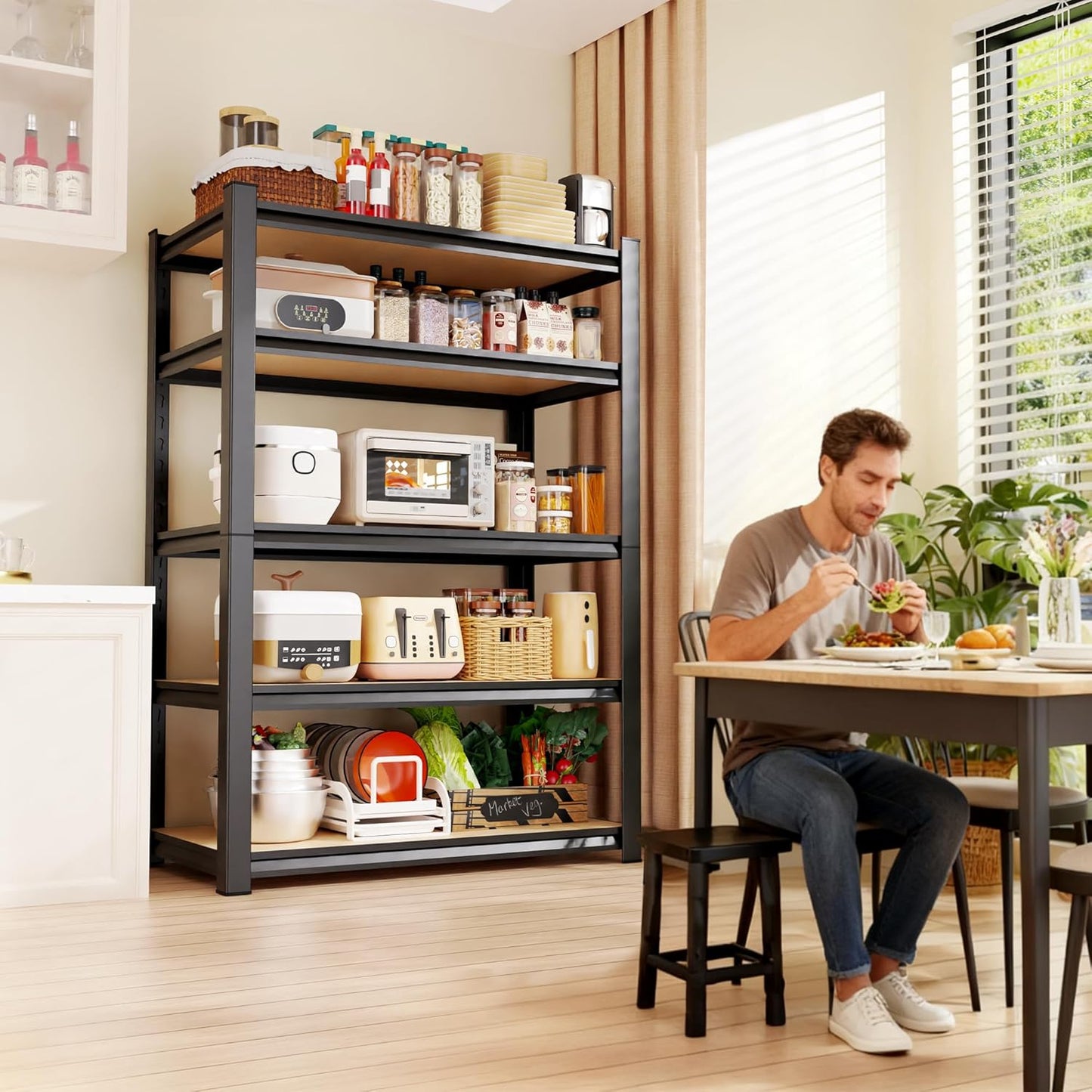 Regine Switzerland Heavy-Duty Garage Shelving Unit - 5-Tier Adjustable Metal Rack | 2050LBS Capacity, 71"H x 35"W x 16"D