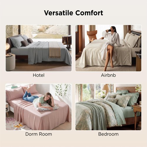 Bedsure Queen Sheet Set - 4 Pieces Soft Queen Size Sheets - Breathable & Cooling - Hotel Luxury - Easy Care Polyester Microfiber Bedding for Women, Men, Bright White