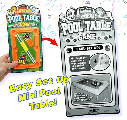 JA-RU Mini Pool Table Set - 12 Inch Portable Billiards Game with 2 Cue Sticks & Balls | Perfect for Office & Parties