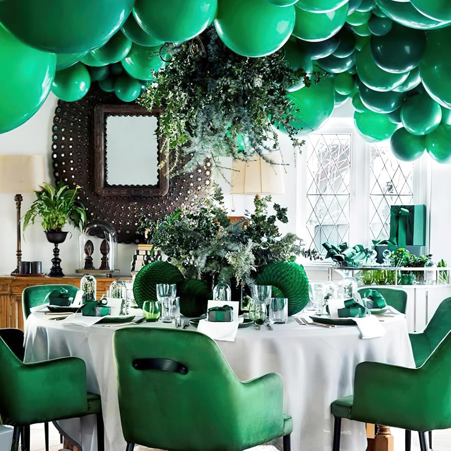 PartyWoo Dark Green Balloons - 50 Pcs 12 Inch Pearl Emerald Forest Green for Baby Shower & Birthday Decor