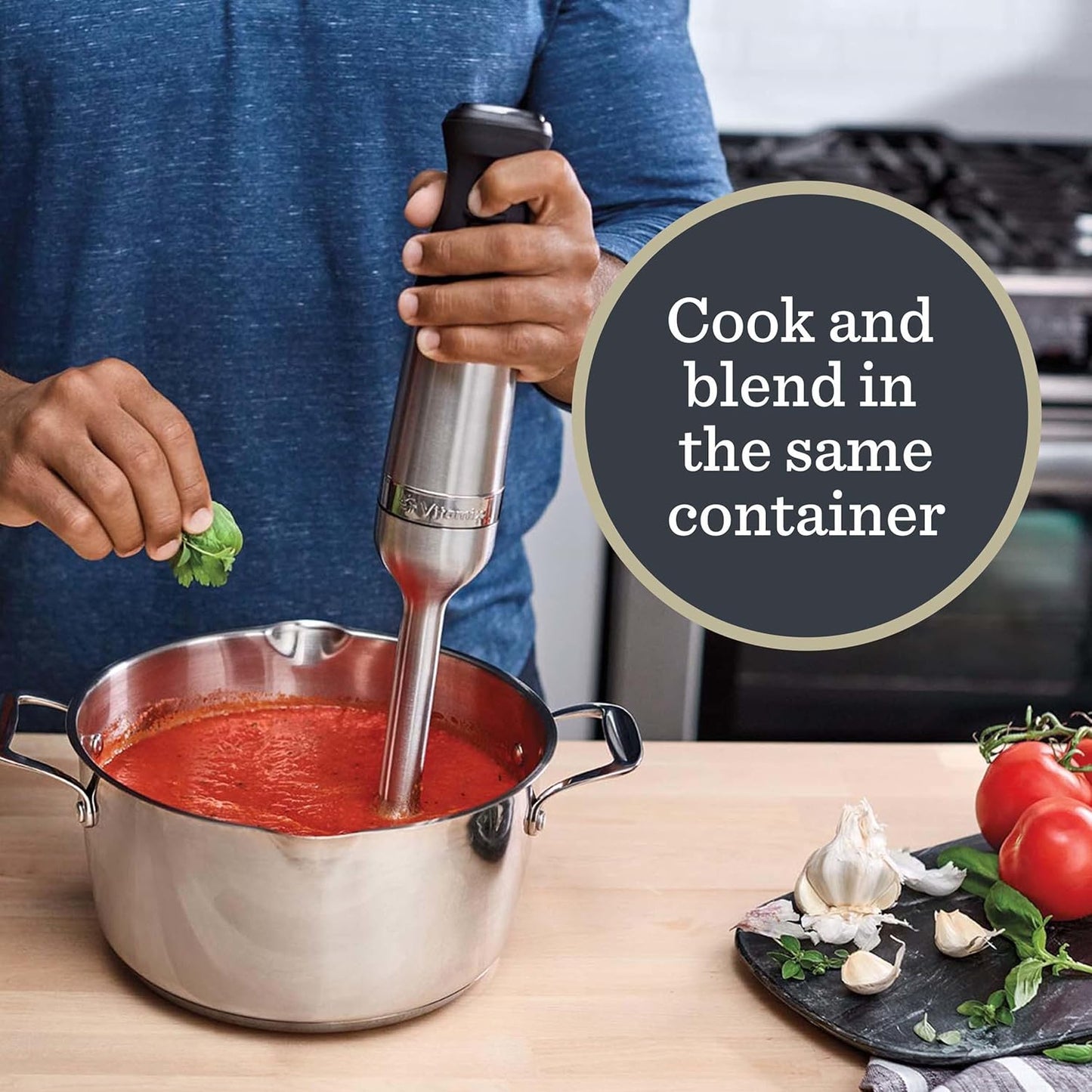 Vitamix Immersion Blender - 5-Speed Professional Hand Blender with Whisk Attachment & Storage Case | Stainless Steel/Black