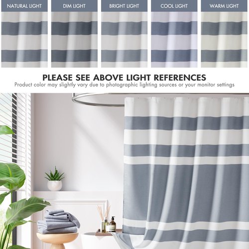 Madison Park Spa Waffle Shower Curtain Pieced Fabric with 3M Scotchgard Moisture Management, Premium Spa Quality Modern Shower Curtains for Bathroom, Standard 72x72, Indigo Blue