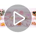 Pink Christmas Party Tableware Set - 96 Pieces for 24 Guests - Bow Plates & Napkins