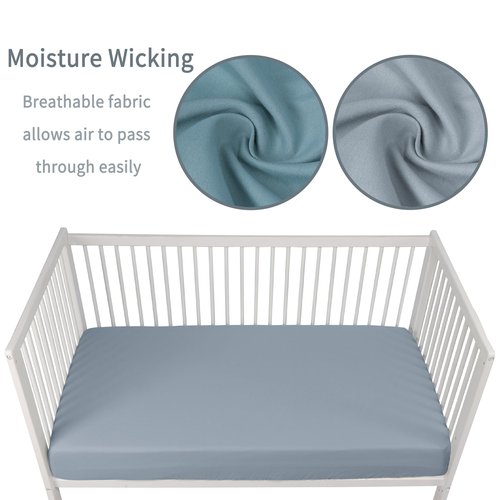 GUNTAIL Baby Crib Sheets for Boys Girls, 2 Pack Fitted Crib Sheet for Standard Crib and Toddler Mattress, Soft Microfiber Baby Sheet 52x28x8in. (Dark Green & Dark Grey)