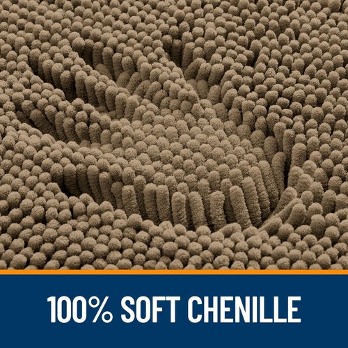 OLANLY Bathroom Rugs 40x32, Extra Soft Absorbent Chenille Bath Rugs, Rubber Backing Quick Dry, Machine Washable Bath Mats for Bathroom Floor, Tub and Shower, Home Decor Accessories, Tan