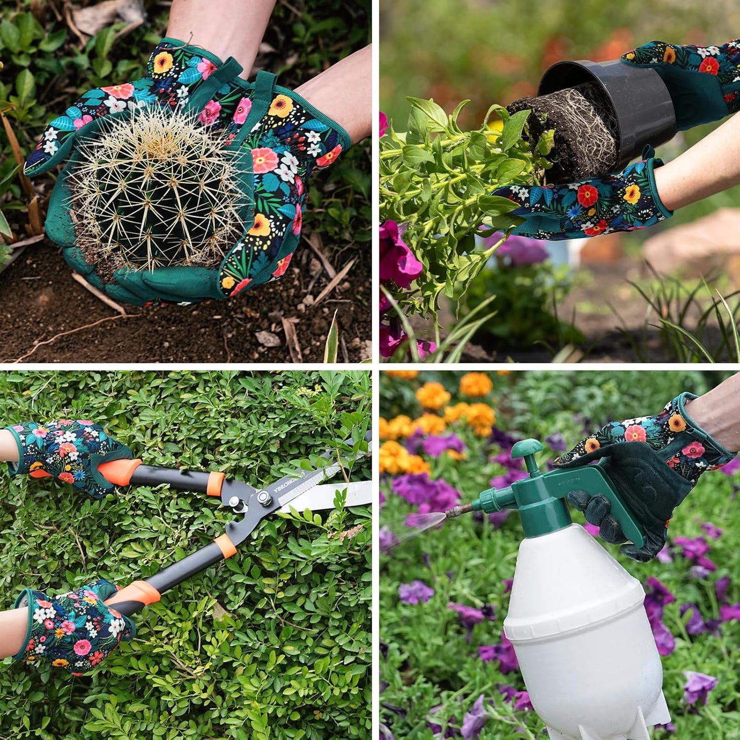 Trifabricy Gardening Gloves - Breathable Leather, Thorn-Proof & Puncture-Resistant | Women's Size