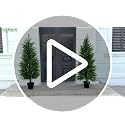 2 Pack 5ft Artificial Norfolk Pine Christmas Tree for Indoor Outdoor Decor - Real Touch Faux Tree with Black Pot