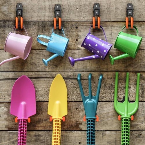HUPBIPY Heavy Duty Garage Hooks - J Shaped Wall Mounted Tool Organizer | 4 Pack for Ladders, Bikes & More