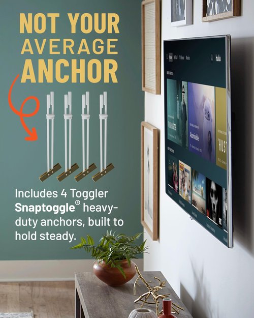 ECHOGEAR Steel Stud TV Mounting Kit for Fixed & Tilt Mounts – Securely Mount TVs up to 175 lbs on Metal Stud Walls – Includes UL-Rated Snaptoggle Anchors, Drill Bit, Screws & Washers