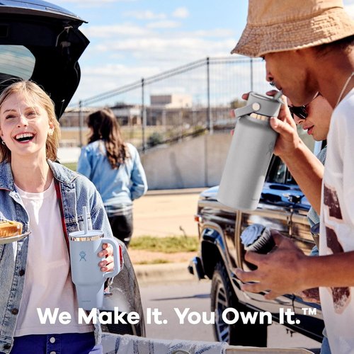 Hydro Flask Water Bottle - Insulated Stainless Steel | 40 Oz Indigo Blue with Wide Straw Lid, Leakproof