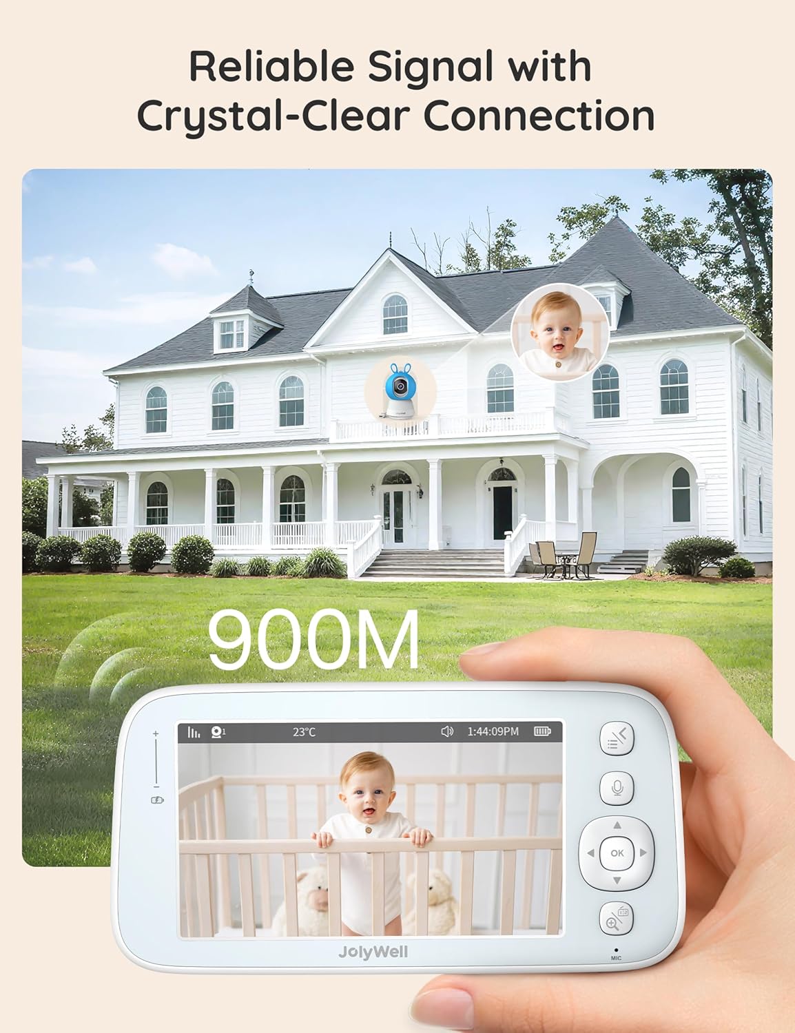 Skiennix 2K Baby Monitor - WiFi Camera with App Control, Night Vision & 2-Way Talk | 5" Display