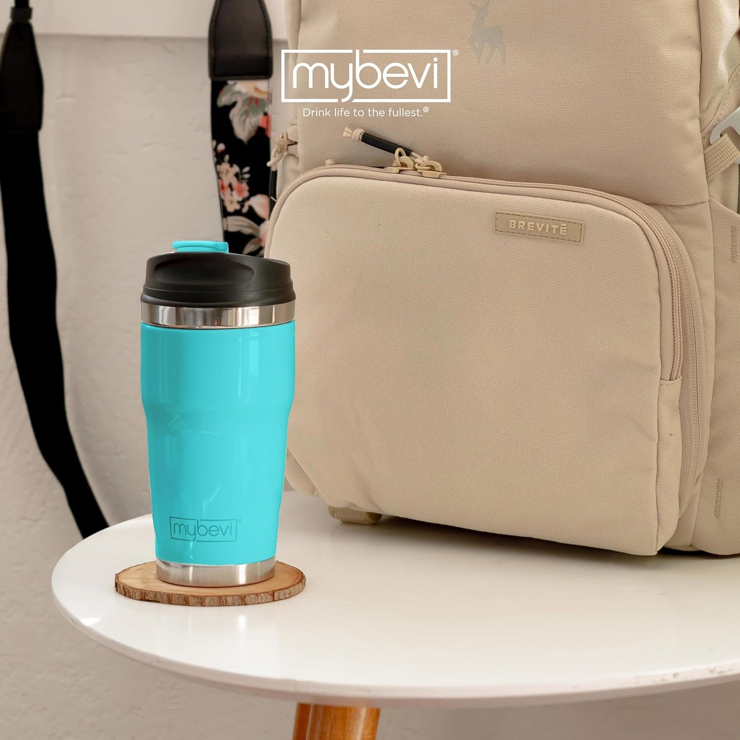 Retro Wave Insulated Tumbler - Triple-Layer Vacuum Stainless Steel Coffee & Tea Travel Cup | 12 oz Matte Turquoise, Spill-Resistant Lid