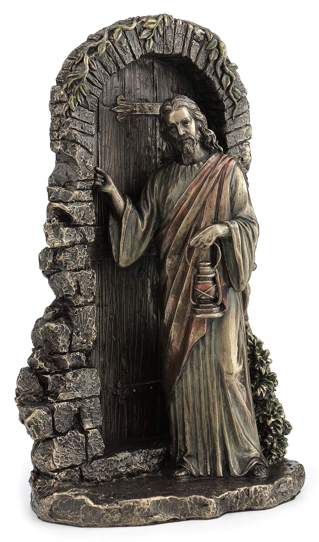 Veronese Design 9 5/8" Jesus Stand at The Door and Knocks Cold Cast Resin Bronze Finish Religious Gift Statue Collectible