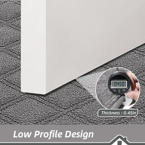 BEQHAUSE Dirt Trapper Door Mat 32" x 48", Non-Slip Washable Doormats Welcome Mat, Dirt Resistant and Absorbent Entrance Mat, Low Profile Floor Mats for Front Back Door, Entryway, Grey