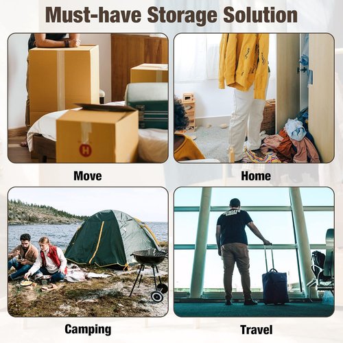 HIBAG Vacuum Storage Bags - 10 Jumbo Space Saver Seal Bags for Clothes, Comforters & Bedding