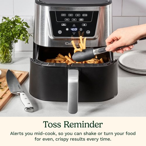 Cuisinart Air Fryer - 6-Quart Capacity with 4 Cooking Functions | PFAS-Free & Dishwasher-Safe, Black & Stainless Steel