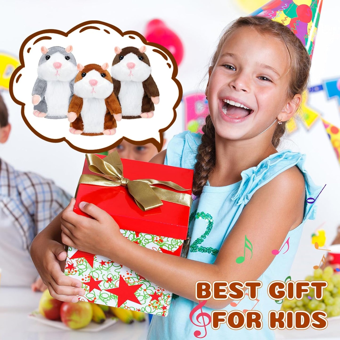 Skiennix Talking Hamster Plush Toy - Interactive Repeats What You Say | 3 Pcs Set for Kids' Gifts