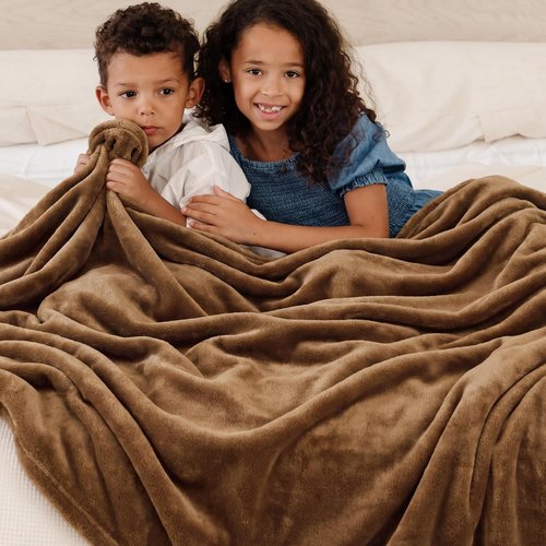 Bedsure GentleSoft Fleece Bed Blanket - Soft, Lightweight, Plush Comfort in Full Size Orange | 84x90 Inches