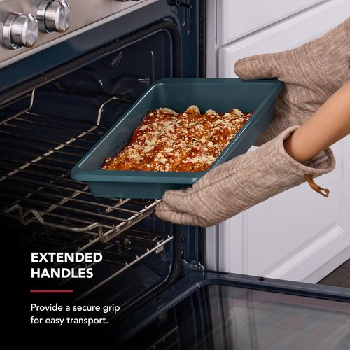 KitchenAid Nonstick Cake Pan - Swiss Engineered Aluminized Steel, Dishwasher Safe, Agave, 9 x 13 Inch